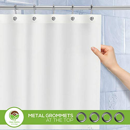 PEVA Shower Curtain Liner, White, 70 x 71 in, Premium | Premium PEVA shower liner, White, 70 x 71 in; magnets and suction cups help reduce shifting along the tub or shower. - color: White