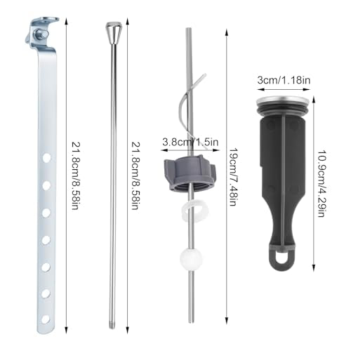 Universal Sink Drain Parts for Pfister PF0906, Lavatory Pop Up Stopper Assembly with Plug Pivot Ball Pull Rod & Linkage Bathroom Drain Repair Kit Replacement Part for PF WaterWorks PF0906