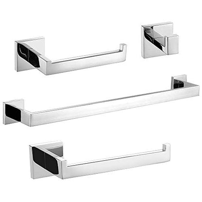 TURS Bathroom Accessories 4-Pieces Bathroom Hardware Set Polished Chrome Towel Bar Set Stainless Steel Towel Holder Set - color: Chrome, size: Set B