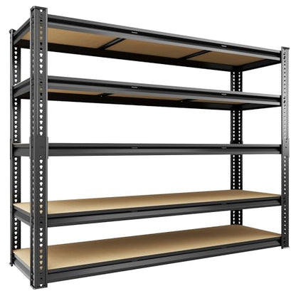 5-Tier Heavy Duty Metal Storage Shelves, 3100 lbs Total Capacity, 48" W x 24" D x 72" H Adjustable Utility Shelving Unit for Garage, Basement, Warehouse & Commercial Kitchen - size: 48Wx24Dx72H