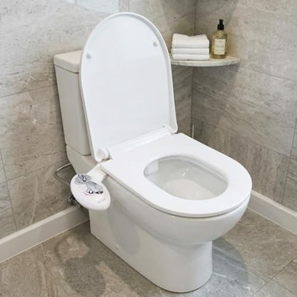LUXE Bidet NEO 180 - Value 2-Pack Bidet Attachments, Self-Cleaning, Non-Electric (White & Blue)