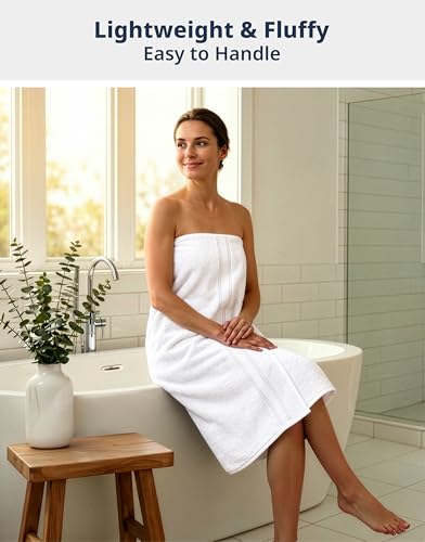 LANE LINEN Bath Sheets 100% Cotton 4 Pack Oversized Soft - White | Oversized Shower Sheets - Generously Sized, Oversized & Roomy, Lightweight & Breathable, Fade-Resistant Color - color: 01: White, size: 4 Piece Bath Sheets (35" x 66")