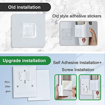 Cup Dispenser, Water Cooler Cup Dispenser for 3oz-5oz Disposable Cups-White | Bathroom Cup Holder, Plastic Paper Cup Dispenser with Adhesive/Screw Mount for Office, Hospital, Bathroom - color: White