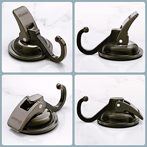 Heavy Duty Vacuum Suction Cup Hooks (2Pack) for Shower,Glass Window,Kitchen&Bathroom&Restroom Organization，Green Bronze. - color: Green Bronze