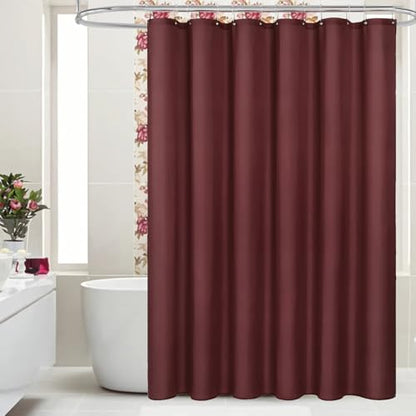 MitoVilla Long Fabric Shower Curtain Liner, Soft & Lightweight Shower Curtain Liner for Hotel, Machine Washable, Waterproof, 72x78 Inch, Burgundy - color: Fabric - Burgundy, size: 72"W x 78"L (Pack of 1)