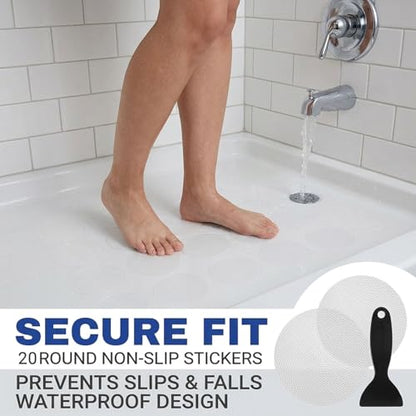 20-Piece Non-Slip Bathtub Stickers - Anti-Slip Decals for Bathtubs, Shower Floors, Stairs, and Ladders (Round, Extra Large) - color: Round