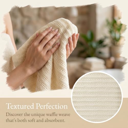 1 Pack Cotton Waffle Bath Towels, Soft & Absorbent, Quick Dry and Lightweight Shower Towel for Gym, Travel, Beach, Pool, Spa 55" x 28" White - color: White