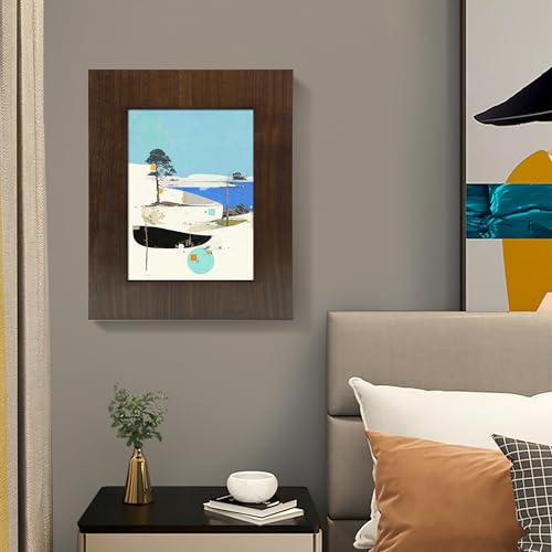Concealed Medicine Cabinet 14×18 Recessed, Picture Frame Medicine Cabinet, Farmhouse White Wood Frame, 2 Shelves, 100% Handmade, Fully Assembled Wall Niche Insert for Bathroom (Espresso) - color: Caramel(14×18)