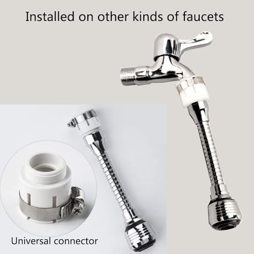 2Pcs Kitchen Faucet Extender Universal Faucet Spray Head 360° Swivel Adjustable Nozzle Spout for Bathroom Kitchen Tap Nozzle Filter Adapter