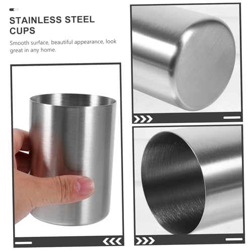 UKCOCO Stainless Steel Tumbler Cup Multi Use Bathroom Gargle Cup Beverage Holder for Home Travel Party Silver Smooth Surface Easy Clean