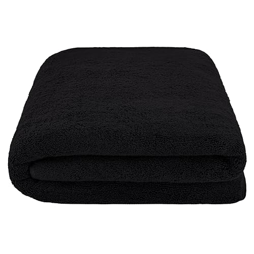 Cotton Paradise 100% Cotton Turkish Towel, Soft Absorbent Quick Dry, 40x80 Oversized Bath Sheet Towel, Coal Black - color: Coal Black, size: 40"x80"