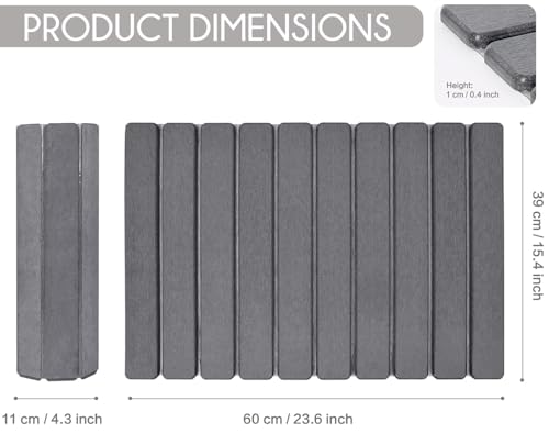 Foldable Stone Bath Mat, Absorbent Diatomaceous Earth Mats, Non-Slip 23.6 x 15.5 Inch Quick Drying Mat, Compact and Easy to Store Bath Mats for Bathroom, Easy to Clean, Grey