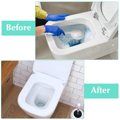 12 Pack Toilet Bowl Brush Soft Swab, 11 Inch Toilet Bowl Mops Cotton, White Reusable Long Plastic Handled Cleaners Scrubber Mop with Silk Cotton for Toilets, Sink, Bathtub, Without Cone Cup