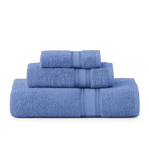 LANE LINEN Towel Set Soft Absorbent Quick Dry 100% Cotton 3 Piece - Allure | Cotton Bath Towels - Lightweight & Breathable, Fade-Resistant Color, Classic Terry Weave, Densely Woven, Coordinated Colors - color: 07: Allure, size: 3 Piece Towel Set