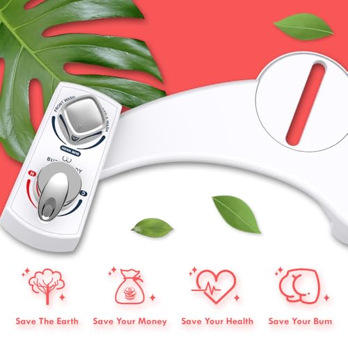 BUTT BUDDY Spa - Bidet Toilet Seat Attachment & Fresh Water Sprayer (Cool & Warm Temperature Control | Easy Setup, Universal Fit, Non-Electric | Dual-Nozzle Cleaning, Adjustable Pressure, Female Wash)