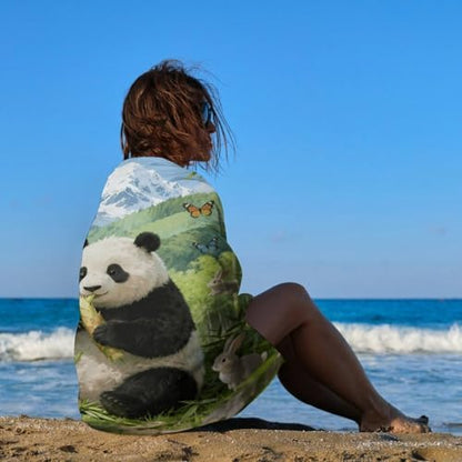 Bamboo Sea Wonderland Bath Towel Stylish Double-Faced Pile Travel Towel Soft Absorbent Beach Towel for Pool Swim Sports Camping Adults Gift 51X31 Inch