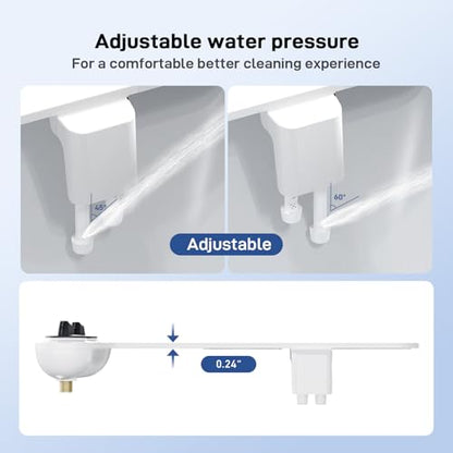 Bidet Attachment for Toilet, Non-Electric Dual Nozzle Toilet Sprayer, Cold Water Adjustable Pressure Bidet Sprayer for Women, Elderly & Postpartum Hygiene, Easy Install Portable Bathroom Bidet - color: Black Knob