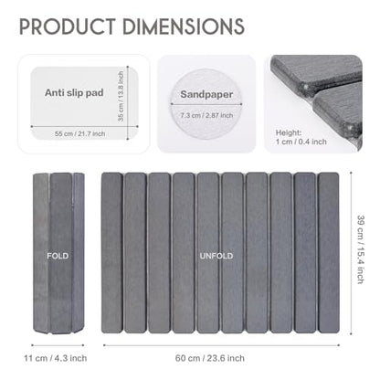 BoxedHome Large Stone Drying Mat for Kitchen Counter, Non-Slip 24"×16" | Quick Drying Diatomaceous Earth, Super Absorbent, Foldable, Birthday Gfts for Women Mom Grandma - color: Dark Grey