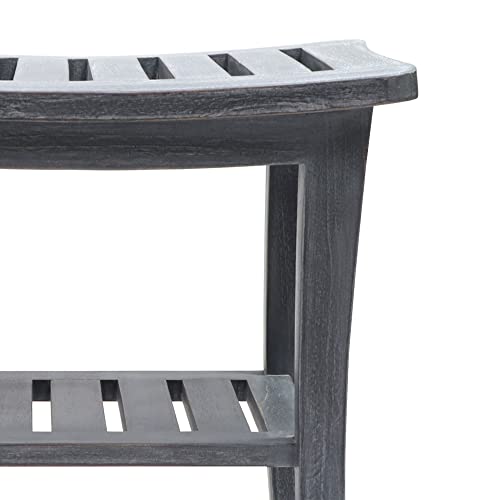 Weathered Genuine Teak Bench - color: Weathered Gray