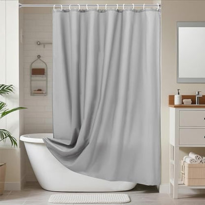 AooHome 36 Width x 72 Height Inch Stall Size Shower Curtain, Fabric Bathroom Curtain for Hotel, Water Repellent, Light Grey - color: Light Grey, size: 36"W x 72"L (Pack of 1)