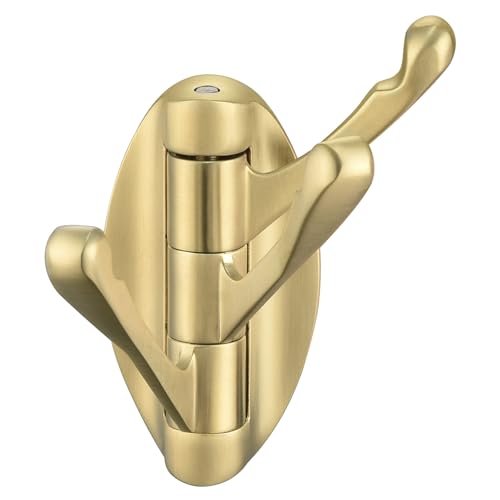 Angle Simple Bathroom Towel Hook Brushed Dark Gold, Swivel Towel Holder | Zinc Alloy, Home RV Robe Clothes Coat Organizer, Fold Flat Against Wall, Screw Wall Mount - color: Brushed Gold, size: 1 Pack