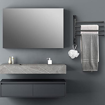 Brass Swing Out Towel Bar Holder Wall-Mounted/Black Swivel Towel Rack Hanger Organizer for Bathroom, 4-Bar Towel Bar Folding Arm Swivel Hanger Bathroom Storage A - color: A