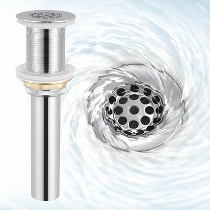 KES Bathroom Sink Grid Drain Without Overflow, Faster Drainage, Chrome | Anti-Clog Grid, Polished Chrome Vanity & Vessel Drain Strainer, Solid Stainless Steel & Brass, S2021D-CH - color: Polished Chrome