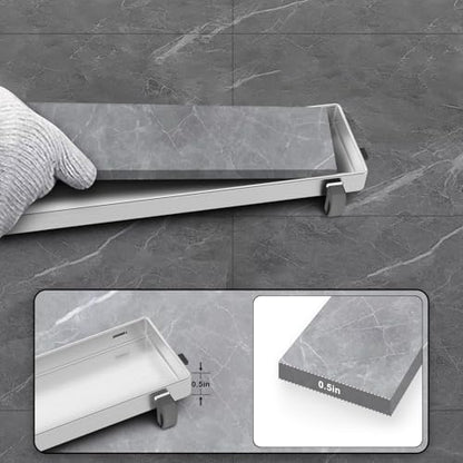 Brushed Nickel 36-Inch Linear Shower Drain with Tile Insert Grate, Rectangle Floor Drain 304 Stainless Steel Including Hair Strainer - color: Brushed, size: 36 IN