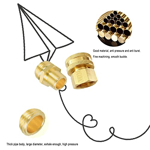 YOUHO Garden Hose Adapter 3/4" GHT to 1/2" NPT Fitting Connect, Green Thumb Quick Swivel Connector Adapter,Double Male and Female Thread GHT 3/4" x 1/2" NPT Pipe (2 Pack) - size: M AND F 1/2NTP TO 3/4GHT