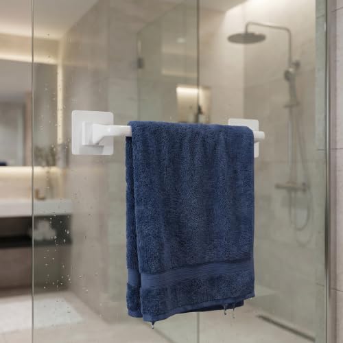 OUNONA 2pcs Towel Bar for Bathroom Wall - No Drilling Adhesive Wall Hand Or Body Towel Hanger for Kitchen and Laundry - Easy Install & Water-Resistant Contemporary Bathrobe Slippers Organizer
