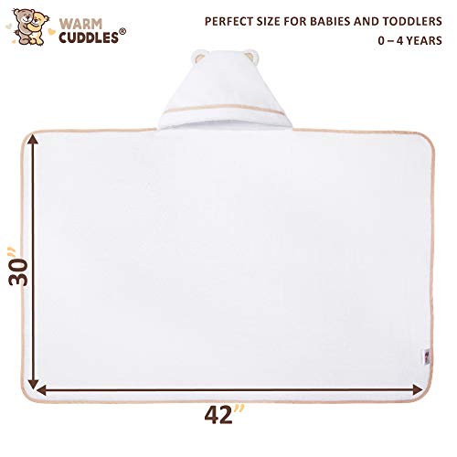 Premium Toddler Towels with Hood - Extra Soft Rayon from Bamboo Toddler Bath Towel (White) - color: White