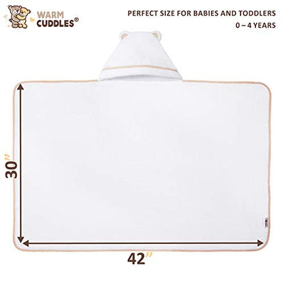 Premium Toddler Towels with Hood - Extra Soft Rayon from Bamboo Toddler Bath Towel (White) - color: White