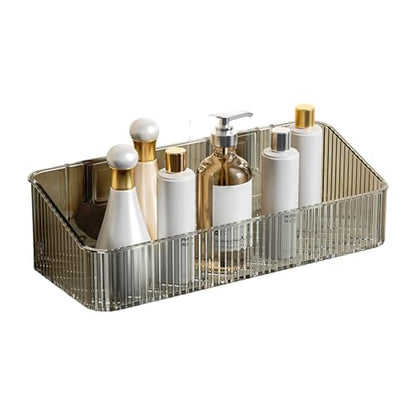 Adhesive Shower Caddys,Bath Organizers with Large Capacity,Not Drilling Bathroom Organizers Shelves Kitchen Racks - color: Gray