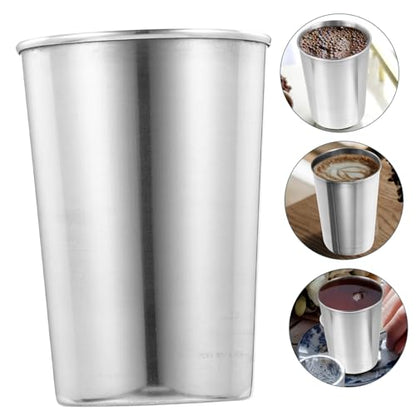 Stainless Steel Tumbler Cup Multipurpose Drinking Glass for Water Juice and Beverages Elegant Silver Design for Bathroom and Home Use - size: 8.50X6.00X6.00CM