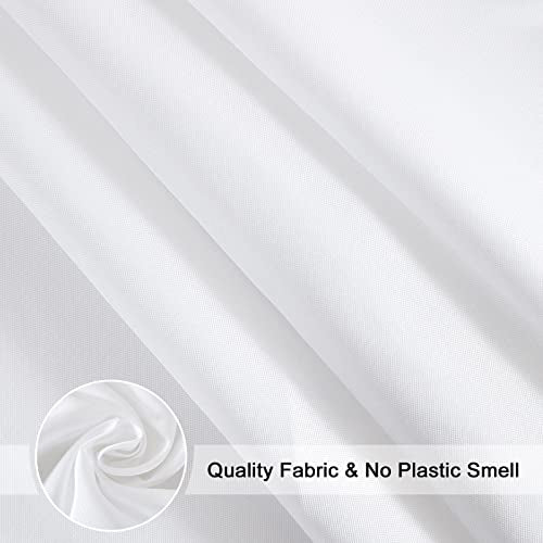 EurCross Extra Wide Shower Curtain Liner 84 x 72inch, Weighted Bottom Solid White Fabric Bathroom Shower Curtain with 14 Metal Grommets - color: White, size: 84"W x 72"L (Pack of 1)