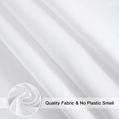 EurCross Solid White Shower Curtain 72 x 72inches Long, Water-Resistant Fabric Shower Curtain Liner for Bathroom - color: White, size: 72"W x 72"L (Pack of 1)