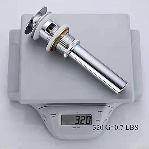 Pop Up Sink Drain With Overflow Bouncing Style Stopper Brass Polished Chrome for Bathroom - color: Chrome Pop Up Sink Drain With Overflow