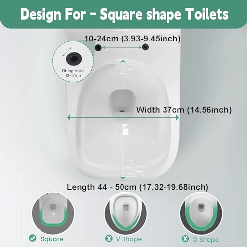 Quick Release Rectangular Soft Close Toilet Seat with Easy Cleaning, Top Fixing & Adjustable Hinges, White Plastic Cover, 03b - size: 03a