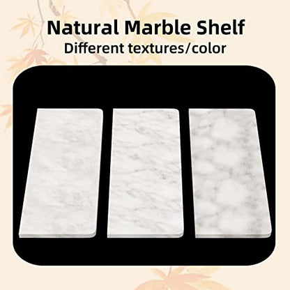 Gypie Brushed Gold Toilet Paper Holder with Marble Shelf, Double Rolls | Toilet Paper Holder with Storage, Toilet Paper Wall Mount for Bathroom Washroom - color: Gold Double