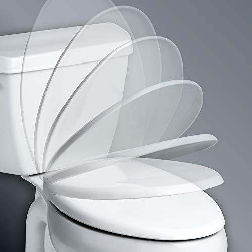 MAYFAIR Toilet Seat will Slow Close and Never Come Loose, ELONGATED, Long Lasting Plastic, White, 120SLOWE 000 - color: White, size: Elongated