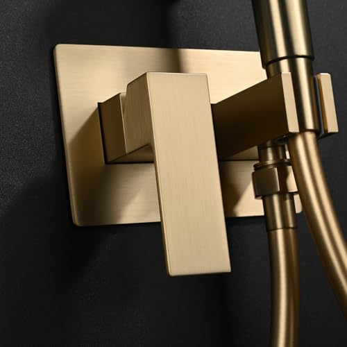 Toilet Concealed Hot and Cold Bidet Spray Set Handheld Bidet Sprayer for Toilet Brass Handheld Bidets Sprayer for Toilets Warm Water, Brushed Gold
