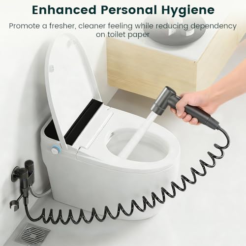 Handheld Bidet Sprayer for Toilet, Stainless Steel with Adjustable Pressure Valve & 78-Inch Hose, Easy Installation Sprayer Kit for Feminine Wash, Muslim Shower & Diaper Cleaning
