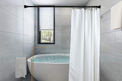HK1BK Deco Flat Double Roller Shower Curtain Hooks; Black - color: Black