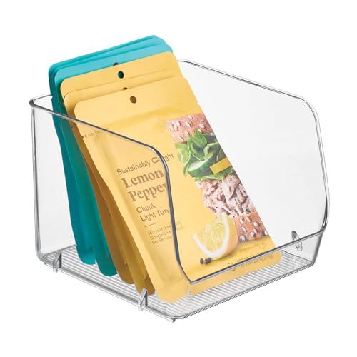 iDesign Stackable Open-Front Storage Bin, Clear | Kitchen and Pantry Organization - style: Pack of 1