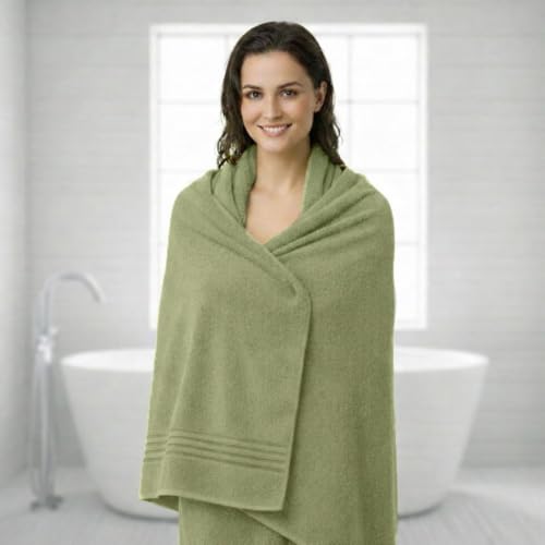 8 Piece Bath Towels for Bathroom - 100% Cotton, Soft Absorbent Bathroom Towels Set - 2 Extra Large Bath Towels, 2 Hand Towels & 4 Washcloths - Hotel Spa Thick Plush Towel, Sage Green - color: Sage Green (Pack of 8)