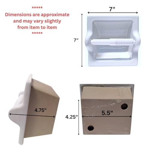 Recessed Ceramic Toilet Paper Holder Wall Mount Niche Bathroom Tissue Roll (White Glossy, Extended – 7" x 7") - color: White Glossy, size: Extended – 7" x 7"