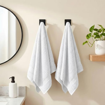 Sofea Hand Towels 6 Pack (16 x 28 Inches) 100% Cotton Bathroom Towels, Soft Absorbent Quick Dry Hand Towels for Bathroom Kitchen - color: White