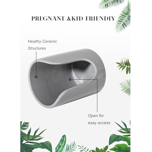 Ceramic Bathroom Cup Dispenser, Fits 3–4 Oz Cups, 1 Pack, Grey | Small Countertop Cup Holder for Mouthwash & Rinsing – Non-Slip Base, Easy-Access Design, Kitchen & Bathroom Ready - color: Grey, size: 1 Pack