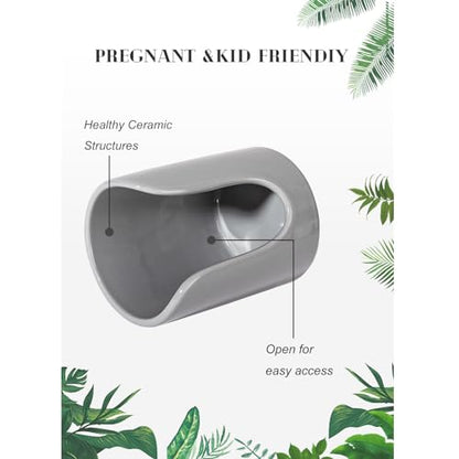 Ceramic Bathroom Cup Dispenser, Fits 3–4 Oz Cups, 1 Pack, Grey | Small Countertop Cup Holder for Mouthwash & Rinsing – Non-Slip Base, Easy-Access Design, Kitchen & Bathroom Ready - color: Grey, size: 1 Pack