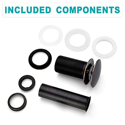 BESTILL Bathroom Sink Drain Stopper, Push Pop Up Drain Without Overflow, Oil Rubbed Bronze - color: Oil Rubbed Bronze, style: without Overflow
